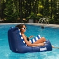 thumbnail image 5 of Big Joe Captain's Float No Inflation Needed Pool Lounger, American Nautical Stripe Double Sided Mesh, Quick Draining Fabric, 3 feet, 5 of 8