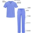 thumbnail image 3 of Adar Addition Go-Everyday Scrub Set for Men - Stylish Scrub Top & Cargo Scrub Pants - A9800 - Ceil Blue - S, 3 of 7