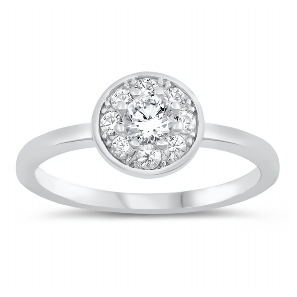 Glitzs Jewels 925 Sterling Silver CZ Ring Cubic Zirconia Jewelry Gift Clear Glitzs Jewels 925 Sterling Silver CZ Ring Cubic Zirconia Jewelry Gift Clear