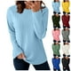 thumbnail image 1 of Sudaderas para mujer,Blusa informal de manga larga con cuello redondo para mujer, de poliéster, con estampado suave para uso diario, sopatenor, 1 of 9