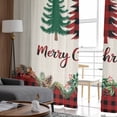 thumbnail image 6 of Red Plaid Christmas Sheer Curtains 96 Inches Long, Xmas Tree Vintage Winter Rustic Light Filtering Window Curtains for Living Room/Bedroom, Rod Pocket Voile Sheer Drapes, 52"W x 96"L, 2 Panels, 6 of 9