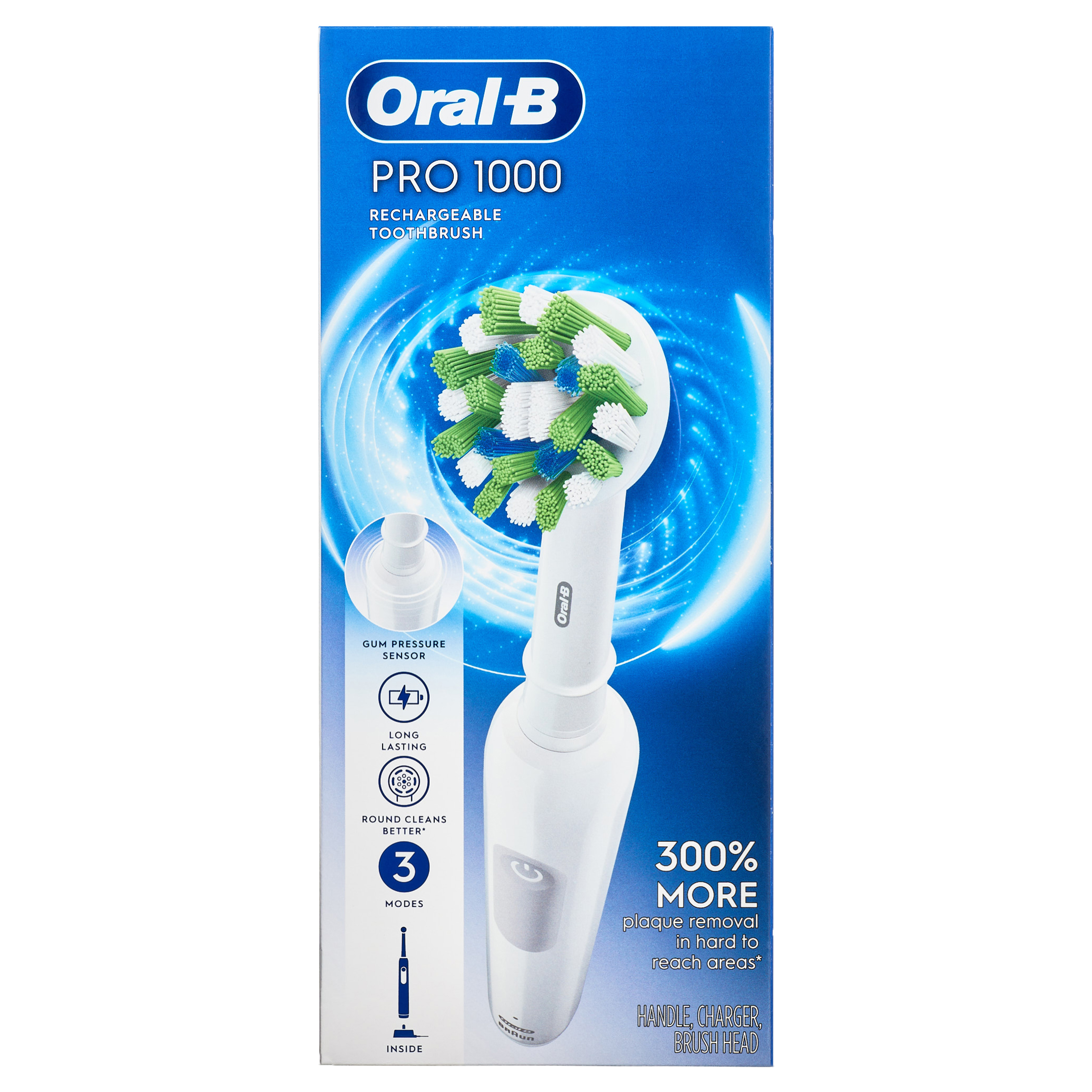 Oral-B Pro 1000 Rechargeable Electric Toothbrush, White, 1 Ct - image 2 of 13