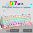 thumbnail image 3 of Punk Keyboard 87 Keys Magnetic Ring Usb Cable Keyboard With Colorful Backlight And Crack Pattern, 3 of 9