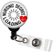 Retractable Badge Reel - Nursing Degree Loading - Badge Holder Swivel Clip / Student Nurse / Training