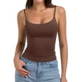 thumbnail image 4 of PINKMSTYLE Débardeurs Basiques pour Femmes à Encolure Dégagée Doublée Débardeurs Ajustables d'Été Sans Manches, 4 of 7
