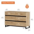 thumbnail image 2 of WAMPAT Commode à 6 Tiroirs avec Base en Métal, Coffre Moderne en Bois pour Chambre, Salon et Entrée, Chêne, 2 of 8