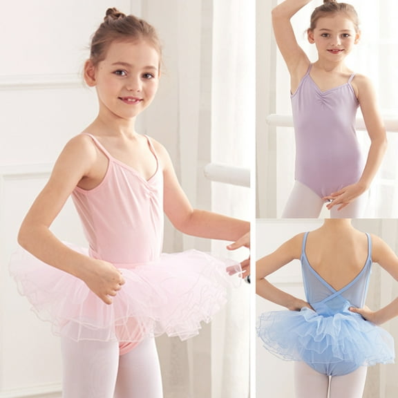 Emy Dola Little Girls Classic Camisole Leotards with Removable Tutu Skirt Toddler Hollow Back Gymnastic Ballerina Tutu Dress 3-9 Years