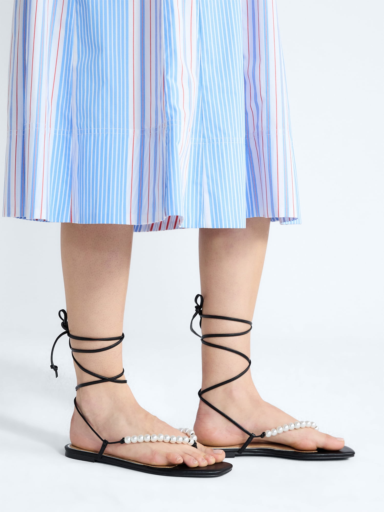 Free Assembly Women's Beaded Wrap Sandals
