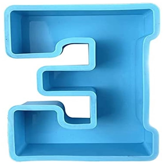 Bewildely Molde de resina de silicona con letras mayúsculas y minúsculas, reemplazo lavable reutilizable, joyería Flexible, manualidades DIY, Juguetes de construcción Letra E