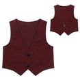 thumbnail image 3 of iEFiEL Kids Boys Prince Waistcoat Formal Gentleman Single-Breasted Vest for Wedding Pageant Party, 3 of 3