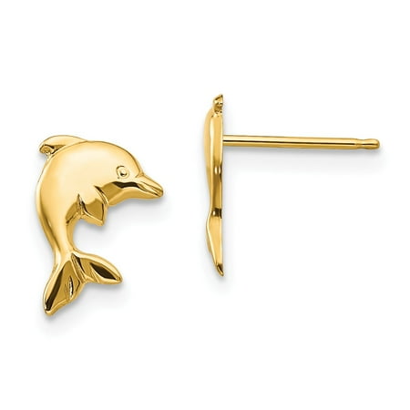 Mireval Madi K 14k Yellow Gold Dolphin Earrings Madi K 14k Yellow Gold Dolphin Earrings