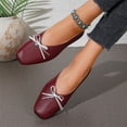thumbnail image 6 of Women's Bow Accent Square Toe Flats Comfortable Low Profile Dress Shoes with Flexible Walking Sole and Easy Everyday Style Office Work Shoes Ballet Style Footwear Commuter Shoes Dress Flats, 6 of 9