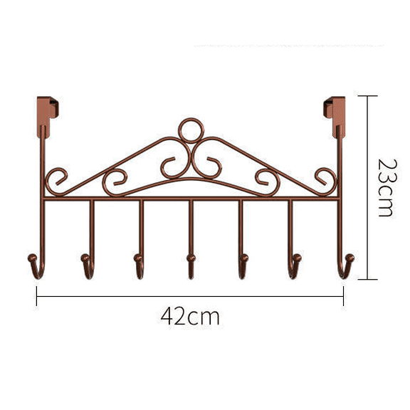 XSCPXTT Over The Door Hooks Hanger Rack Heavy Decorative Metal Rack for Home Use Hats Coats Key Bag Clothes Scarfs Hooks Bronze