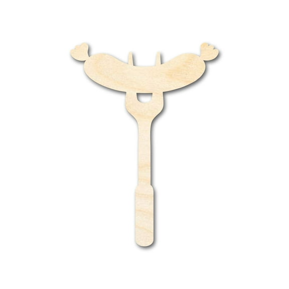 Unfinished Wood BBQ Sausage Shape 4" / 1/8"