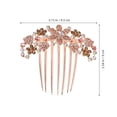 thumbnail image 3 of 4pcs Rhinestone Floral Hair Combs Women's Decorative Metal Clips for Weddings Parties Everyday Use, 3 of 9