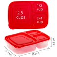 thumbnail image 2 of YOUEON Lot de 14 Boîtes à Lunch Bento, 3 Compartiments Boîtes à Lunch en Plastique pour Enfants, Contenants Réutilisables pour Préparation de Repas avec Couvercles, Boîtes de Rangement pour Collations Divisées pour Voyage, Travail, École, Pique-Nique, 7 Couleurs, 2 of 6