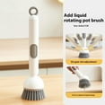 thumbnail image 4 of Adjustable Cleaning Brush with Liquid Dispenser, 6-Level Adjustable Handle & Refillable PET Scrub Head, Dish Brush with Soap Dispenser Scratch-Free for Kitchen and Cookware Cleaning, 4 of 7
