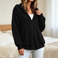 thumbnail image 6 of Ghalytn Women's Ribbed Knit Zip Up Hoodie Long Sleeve Drawstring Hooded Sweater Jacket, 6 of 7