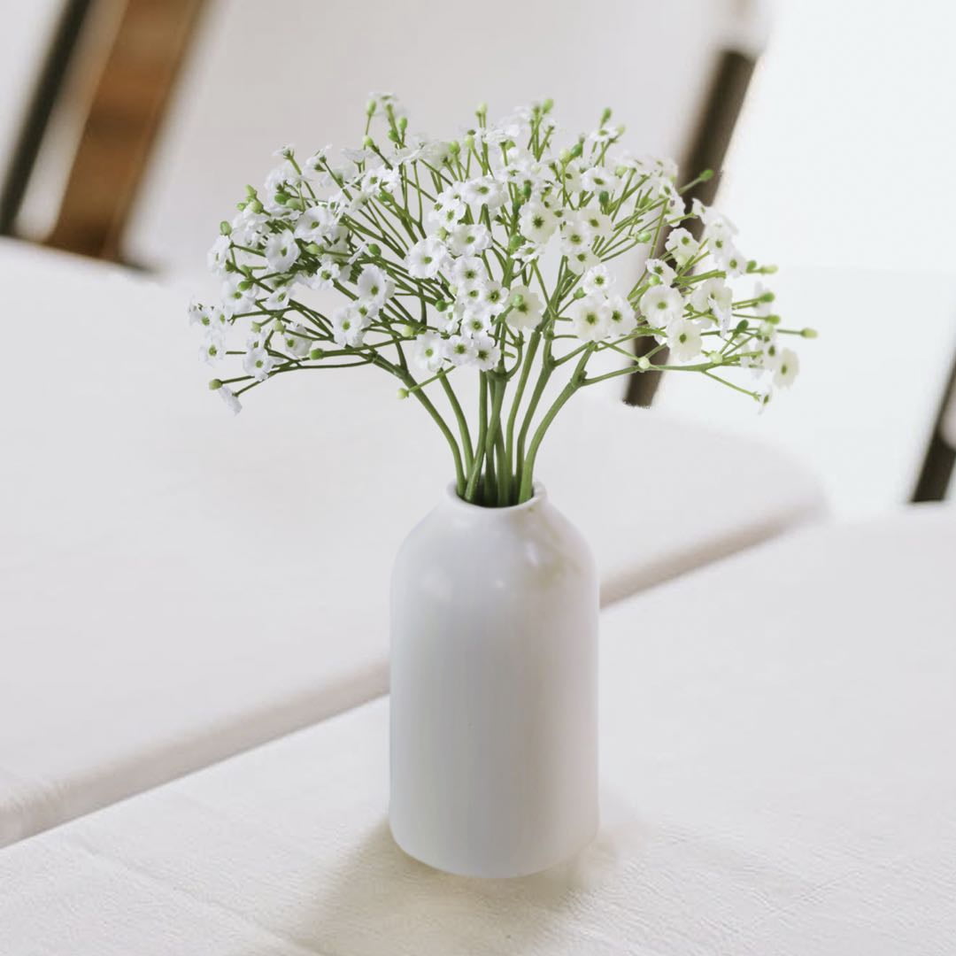 11-inch Artificial Silk White Set of 3 Baby's Breath Short Stem, for Indoor Use, by Mainstays
