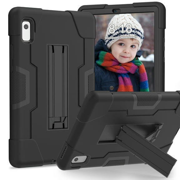 K-Lion Rugged Case for Lenovo Tab M9 (TB-310FU, 2023 Released) with Stand, Heavy Duty Military Grade Drop Protection Shockproof Cover,Black