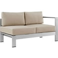 thumbnail image 4 of Modway Shore 7 Piece Outdoor Patio Aluminum Sectional Sofa Set in Silver Beige, 4 of 8