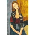 thumbnail image 2 of Modigliani, Amedeo 22x32 White Modern Wood Framed Museum Art Print Titled - Jeanne Hebuterne, sitzend, 2 of 4