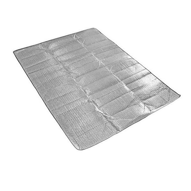 Almohadilla de espuma de papel de aluminio de doble cara para exteriores, colchón térmico para dormir de papel de aluminio, estera de Camping plegable