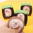 thumbnail image 4 of Stretchy Hedgehog Squishy Toy with Slow Rising Design, 1 Piece, Brown and Pink, for Kids and Adults Relaxation, Squeeze Toy, 4 of 8