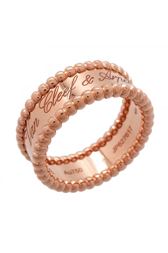 Pre-Owned Van Cleef & Arpels Perlee Signature Ring, 18K Pink Gold, Size 53, Women's