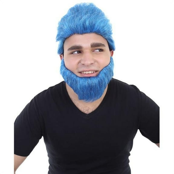 Beast Wig & Beard | Blue Cosplay Halloween Wig | Premium Breathable Capless Cap