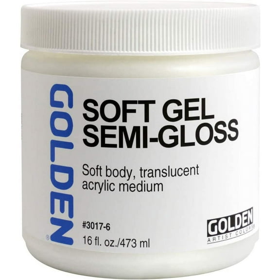 Golden Soft Acrylic Gel Medium - Semi-Gloss, 16 oz jar