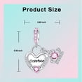 thumbnail image 4 of ARVALILS 925 Sterling Silver Pink CZ Heart Charm Pendant for Bracelet, 4 of 7