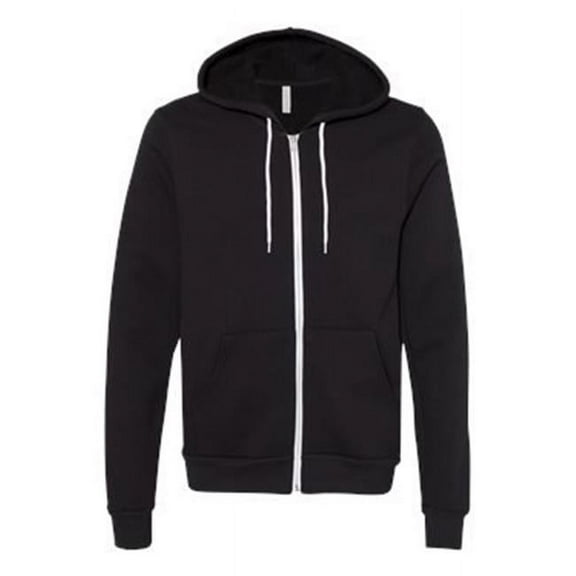Unisex Sponge Fleece Full-Zip Hoodie, DTG Black - Small