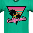 thumbnail image 4 of Inktastic California with Triangle and Palm Trees Women's V-Neck T-Shirt, 4 of 5