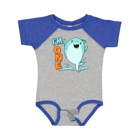 

Inktastic I m One- Shark First Birthday Gift Baby Boy or Baby Girl Bodysuit
