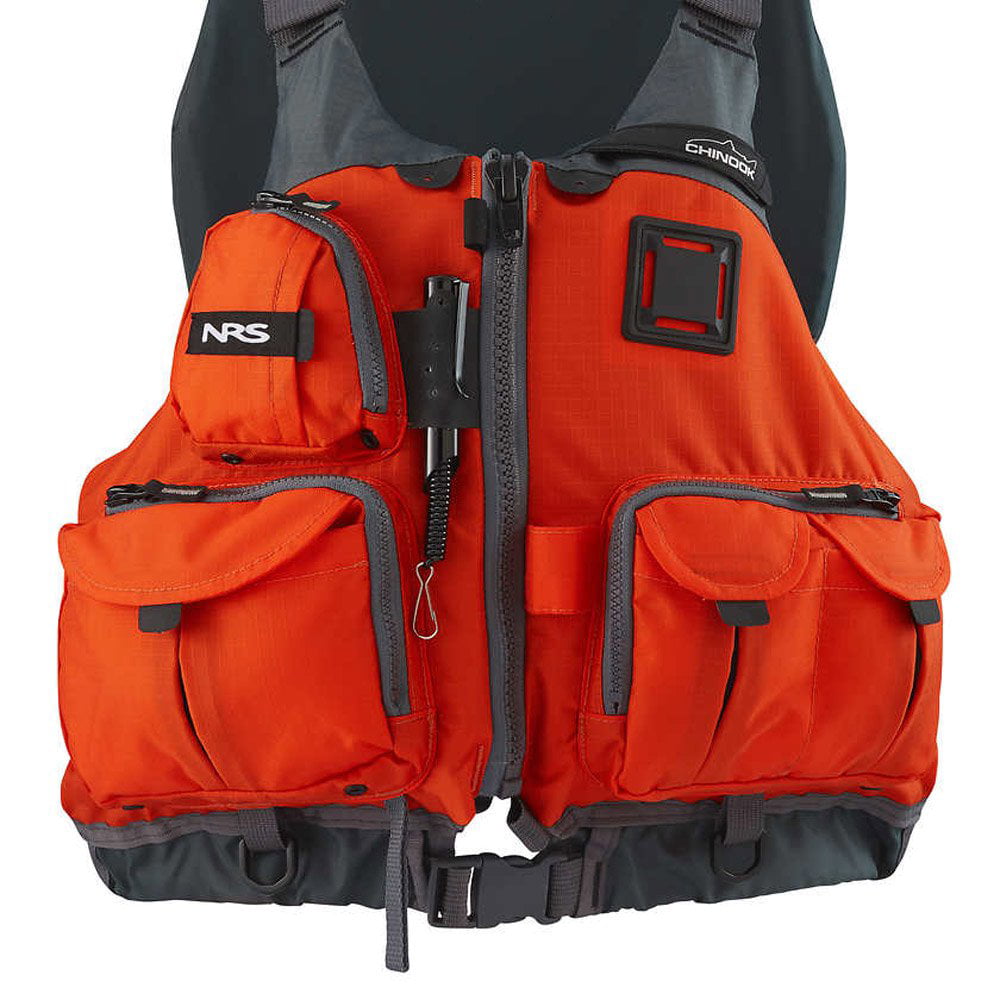 NRS Adult Chinook Fishing Boating PFD Large/ X-Large Safety Life Jacket,  Orange 