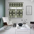 thumbnail image 5 of Aztec Triangle Pattern Kitchen Curtains Valances and Tiers Set of 3 Green Black Western Tribal Tier Curtains and Valance with Rod Pocket for Small Windows, 27.5"x24", 5 of 9
