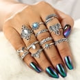 thumbnail image 3 of Juego de 12 anillos vintage para nudillos para mujer, apilables, midi, 3 of 5