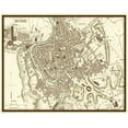 thumbnail image 2 of Vision Studio 18x15 White Modern Wood Framed Museum Art Print Titled - Sepia Map of Rome, 2 of 4