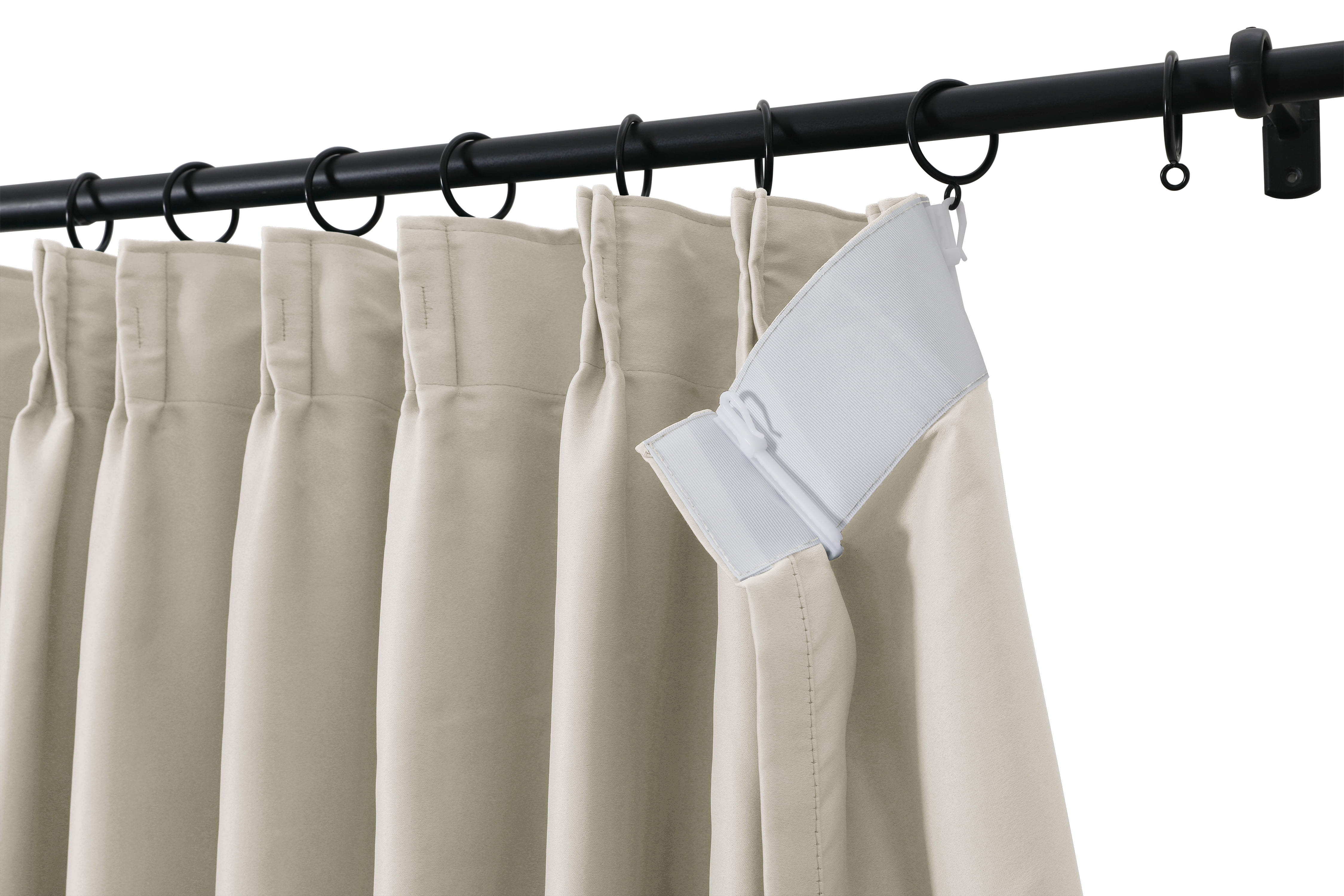 TWOPAGES Blackout Curtain Pinch PLeated Light Blocking Curtain for Kids Room, 1 Panel, 52"x96", Beige