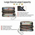 thumbnail image 4 of GAEKEAO Womens Wallet Large Capacity Double Zipper Ladies Card Phone Holder RFID Blocking Leather Clutch Wristlet Grip Strap, 4 of 12