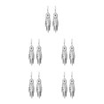 thumbnail image 1 of Sonducket Pendientes clásicos de aleación bohemios cortos hechos a mano exquisitos colgantes populares de moda para mujeres y niñas blanco 5Conjunto, 1 of 6