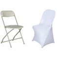 thumbnail image 4 of BalsaCircle 100 White Spandex Stretchable Folding Solid Chair Covers Slipcovers Wedding decorations, 4 of 5