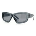thumbnail image 5 of Womens Oversized Thick Plastic Sport 90s Fashion Rectangle Sunglasses Slate - Black, 5 of 8