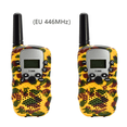thumbnail image 1 of walkie talkie para niños, pantalla LCD, radio bidireccional con botones, intercomunicador para niños, juguete EU 446MHz, camuflaje amarillo 1 par Inevent EL001087-03B, 1 of 7