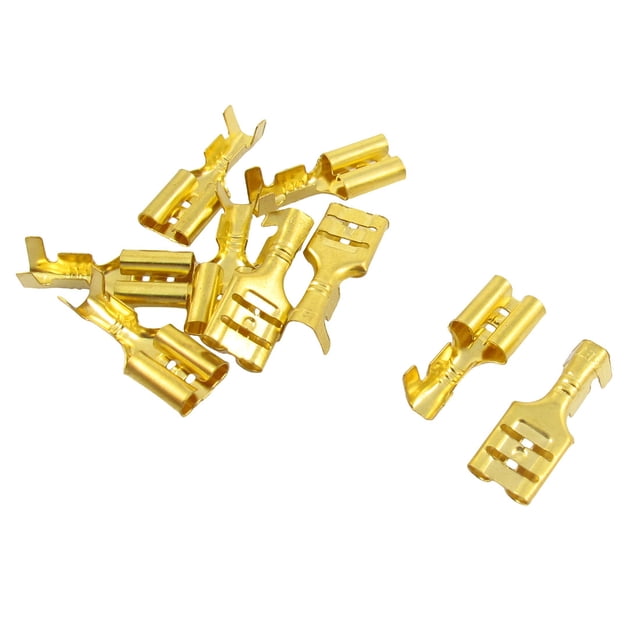 Unique Bargains 10 x 6.3mm Width 2.4mm Diameter Wire Female Spade Terminal Connectors
