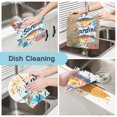 thumbnail image 2 of Yayeee 6 Pack Kitchen Dish Cloths for Washing Dishes Soft Absorbent Microfiber Towels, Yellow Sardines Pattern, 2 of 9