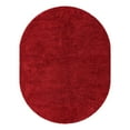thumbnail image 2 of Unique Loom Everyday Shag Collection Area Rug - Solid (8' x 10' Oval Cherry Red), 2 of 5