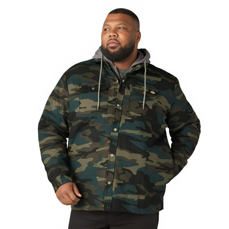 Dickies Men's Work Canvas Lined Fleece Hooded Duck Shirt Dickies Men's Work Canvas Lined Fleece Hooded Duck Shirt
