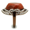 thumbnail image 4 of Womens Coffee Brown Ring Anillo Cafe Para Mujer Stainless Steel with Stone in Orange Geata, 4 of 4